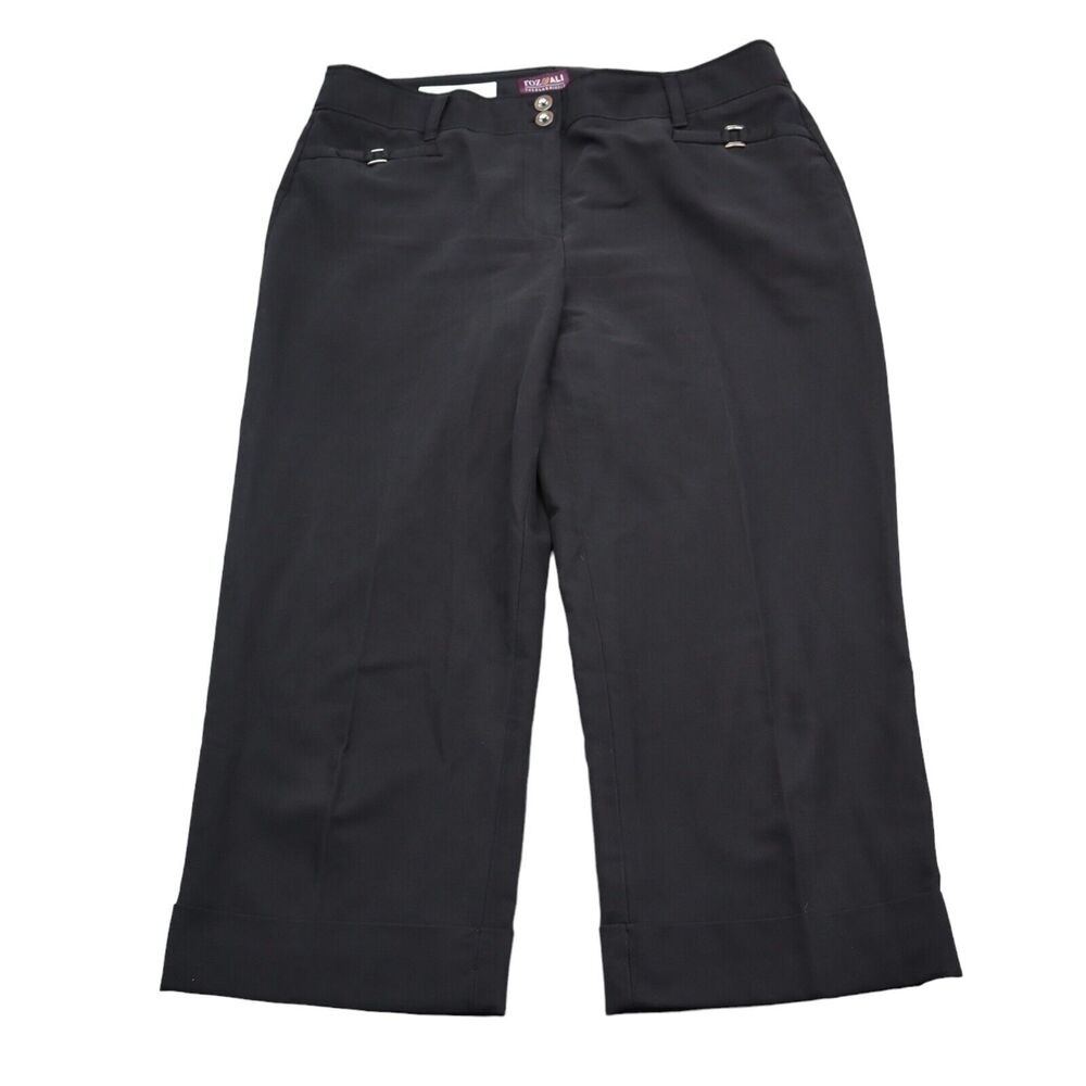 Roz Ali Pants Womens 14 Black High Rise Button Zip Stretch The Classic Fit